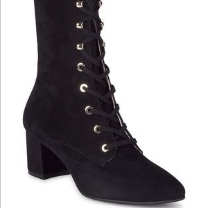 Stuart Weitzman Nichelle Suede Block-Heel Booties